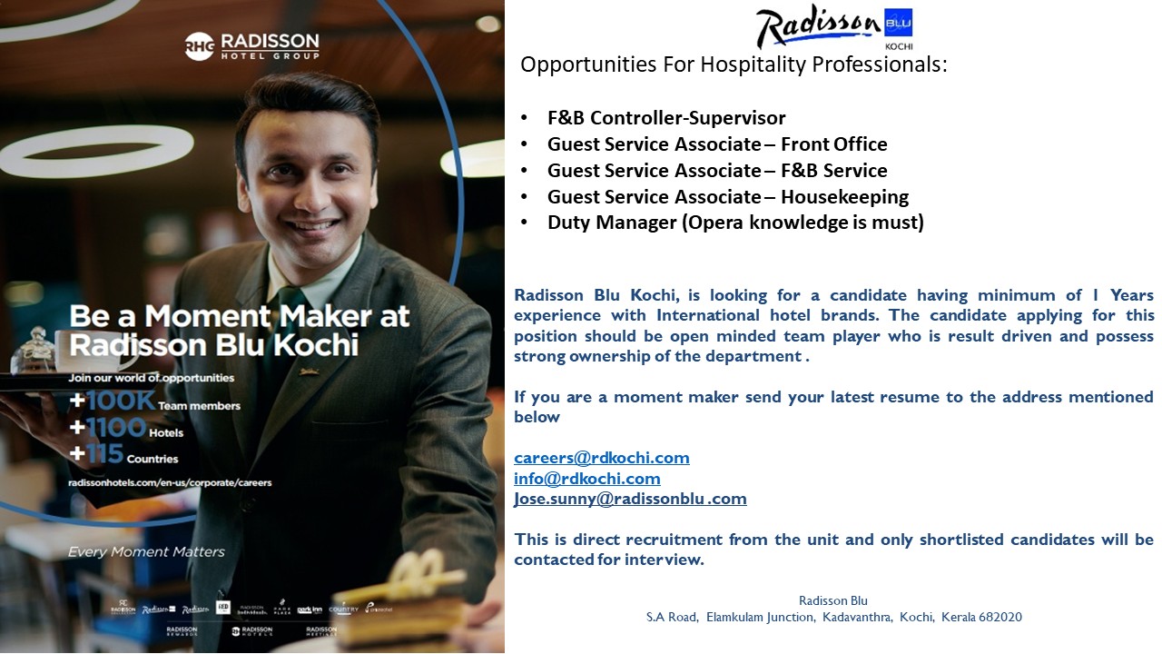Radisson Blu Kochi Luxury Hiring #16